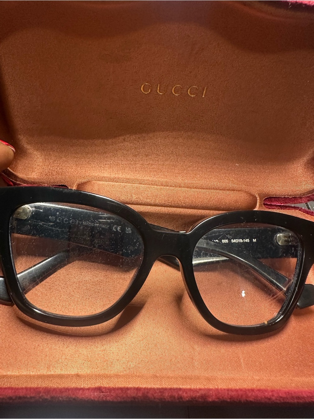 Gucci Black Glossy Square Sunglasses